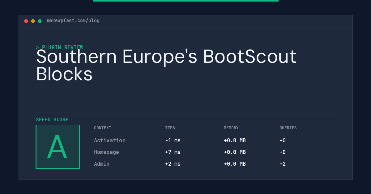 Southern Europe's BootScout Blocks - MakeWPFast
