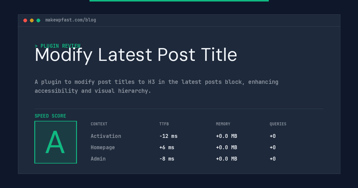 Modify Latest Post Title - MakeWPFast