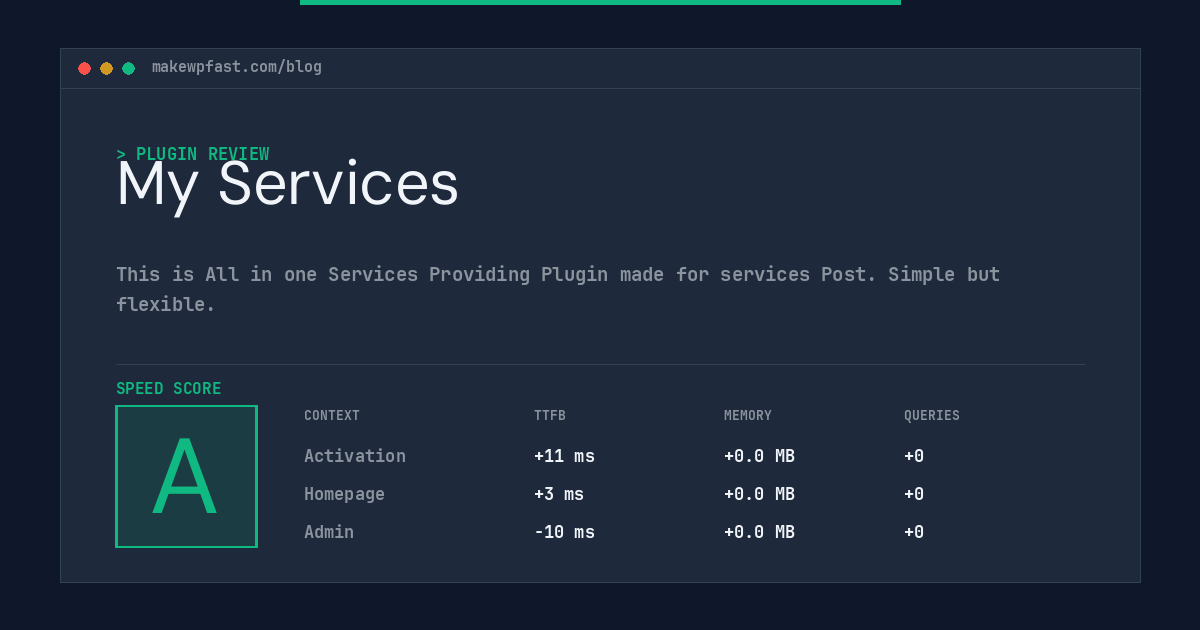 My Services - MakeWPFast