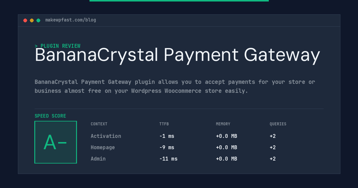 BananaCrystal Payment Gateway - MakeWPFast
