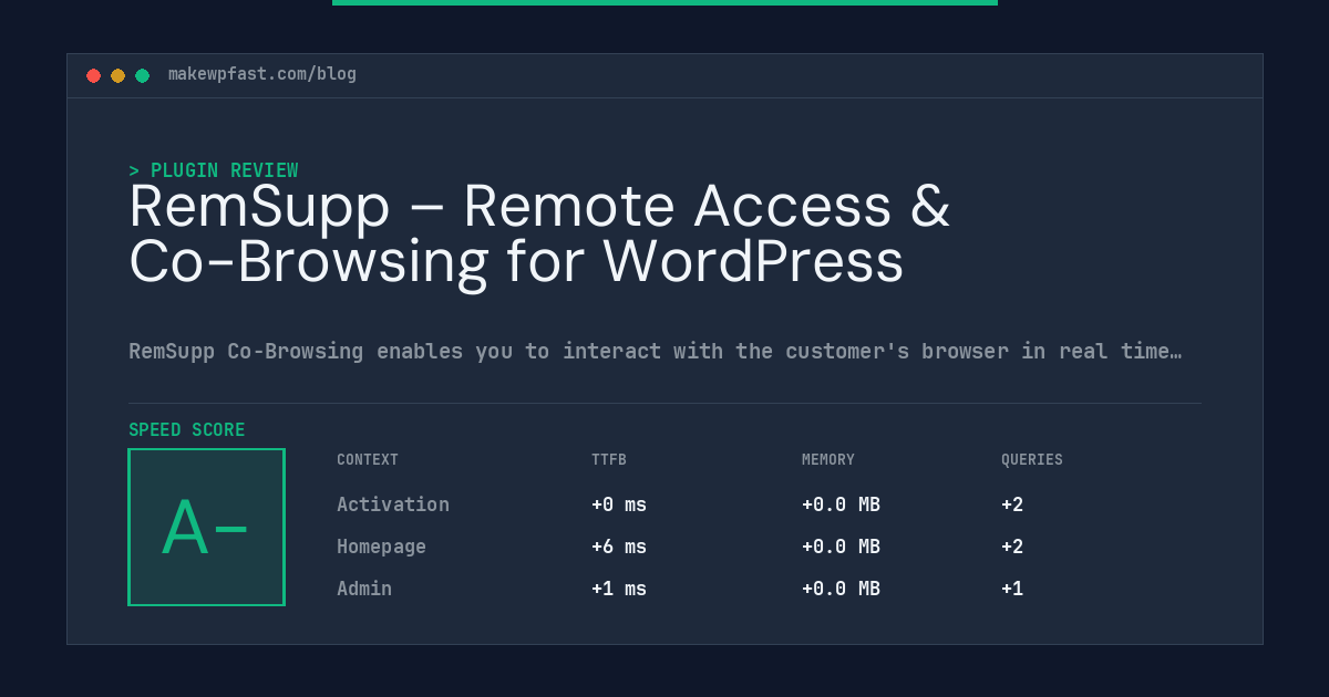 RemSupp – Remote Access & Co-Browsing for WordPress - MakeWPFast