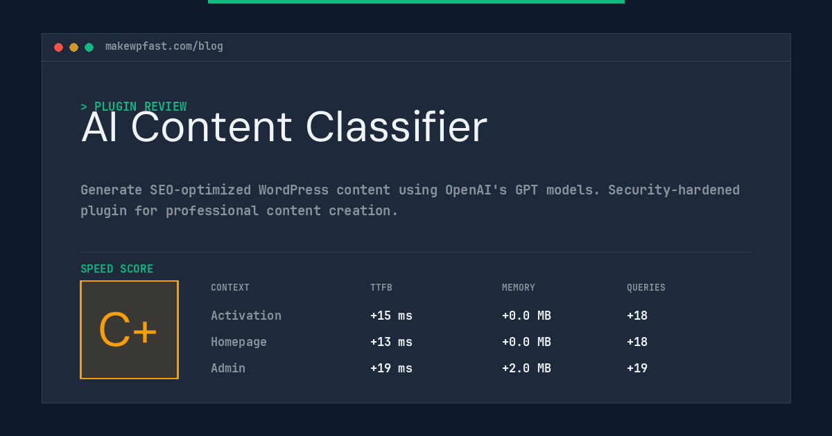 AI Content Classifier - MakeWPFast