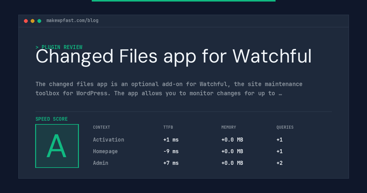Changed Files app for Watchful - MakeWPFast