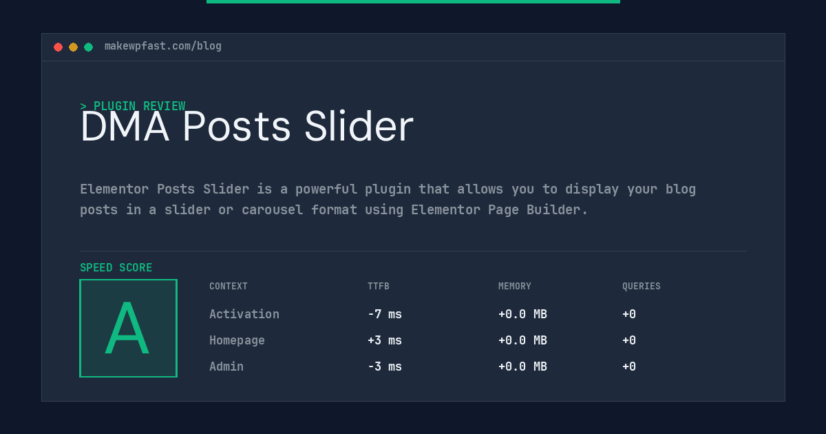 DMA Posts Slider - MakeWPFast