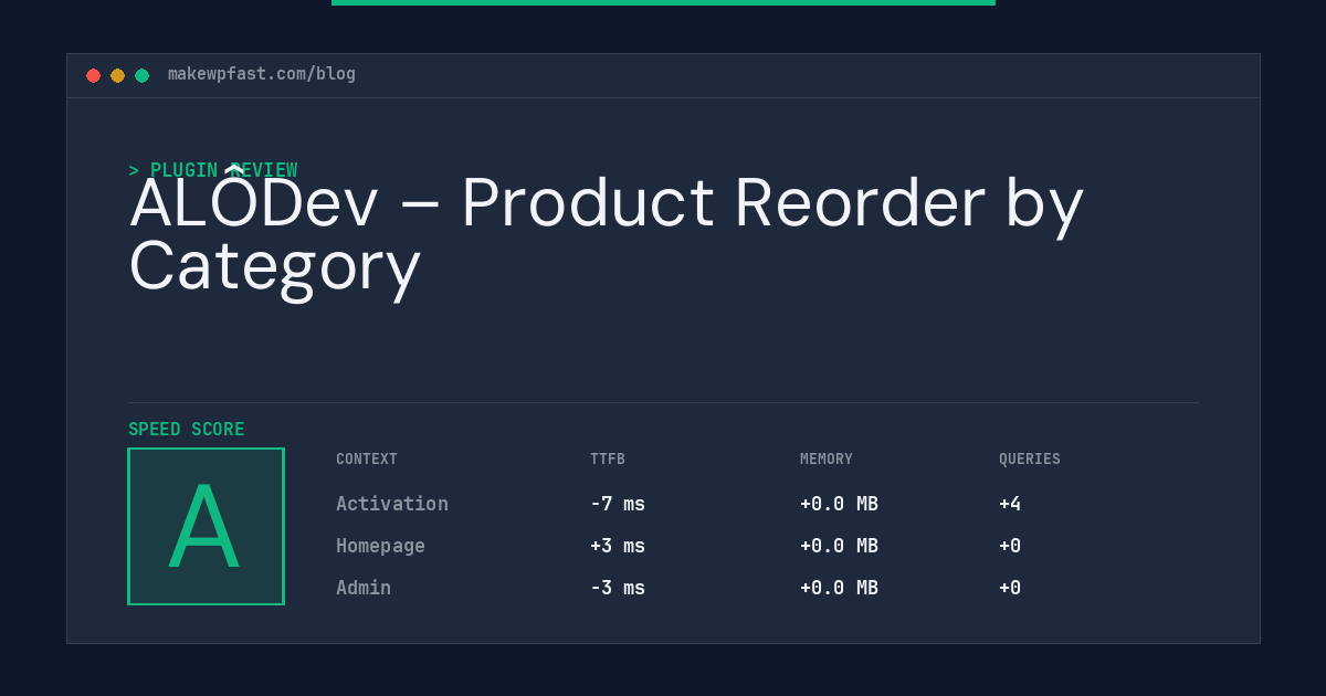 ALÔDev – Product Reorder by Category - MakeWPFast