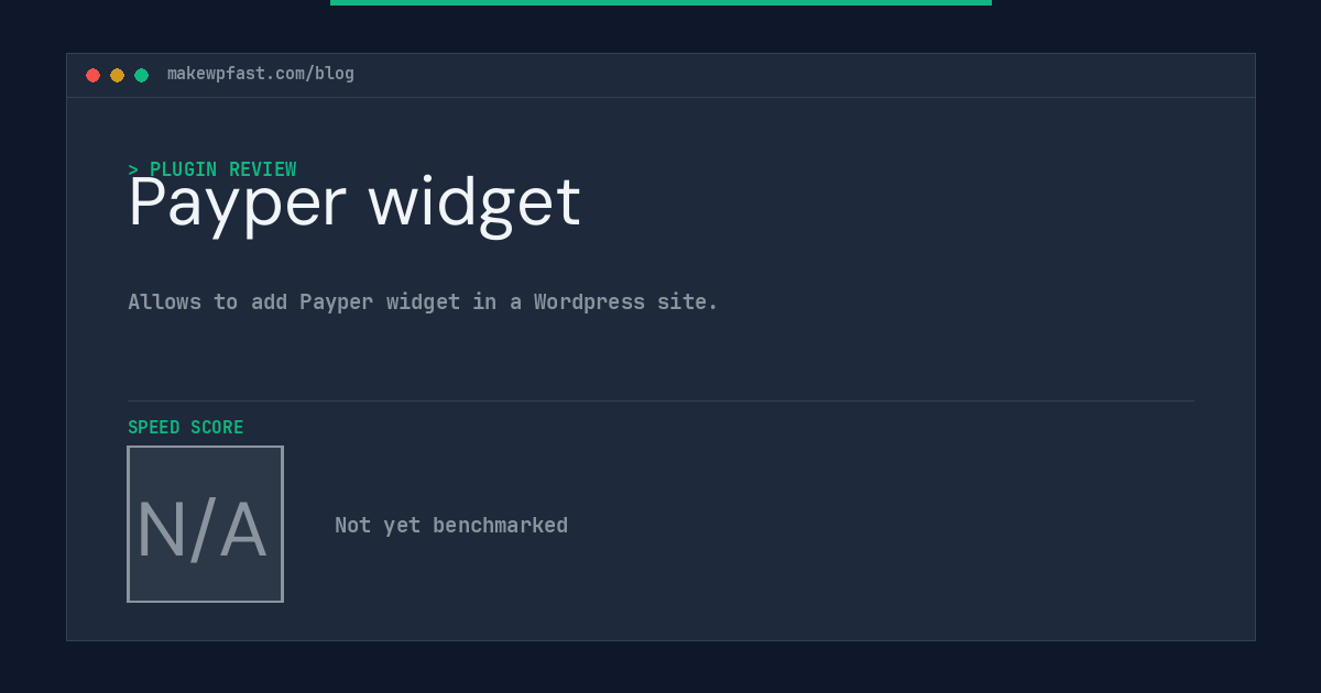 Payper widget - MakeWPFast