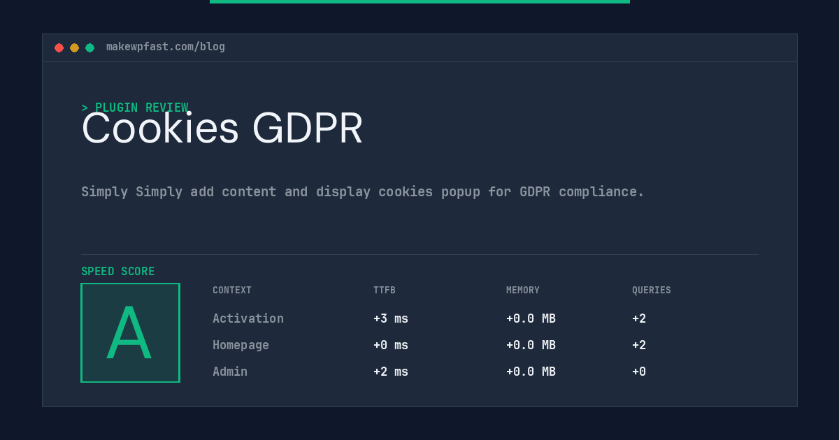 Cookies GDPR - MakeWPFast