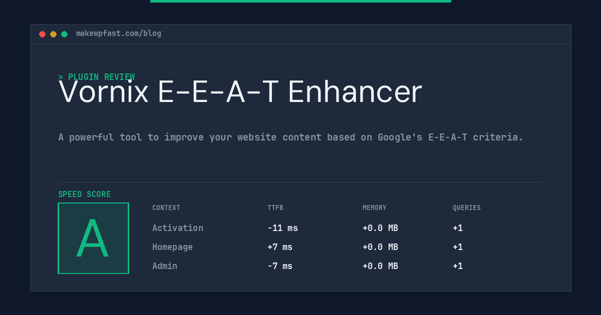 Vornix E-E-A-T Enhancer - MakeWPFast