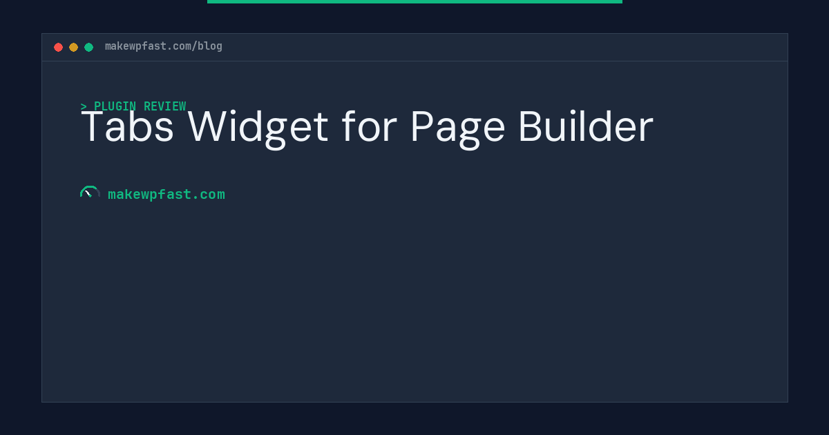 Tabs Widget for Page Builder - MakeWPFast