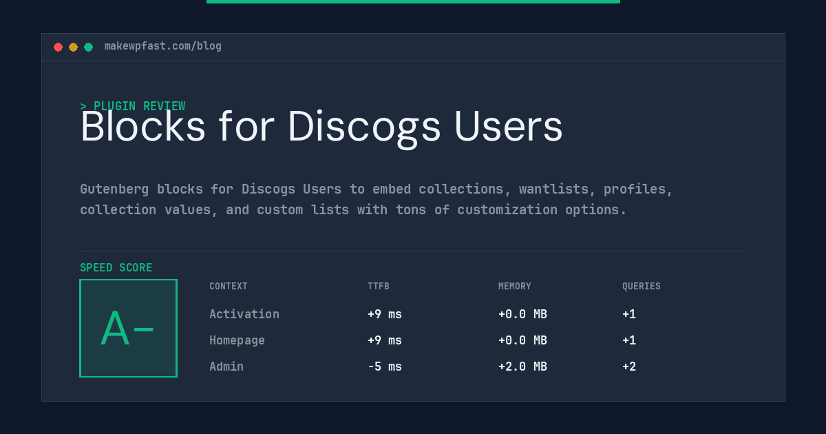 Blocks for Discogs Users - MakeWPFast