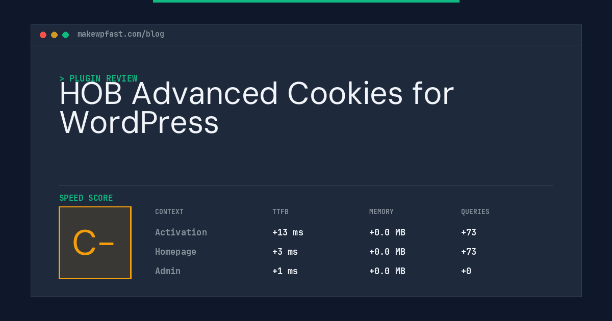 HOB Advanced Cookies for WordPress - MakeWPFast