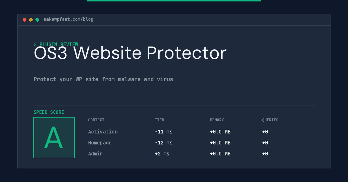 OS3 Website Protector - MakeWPFast