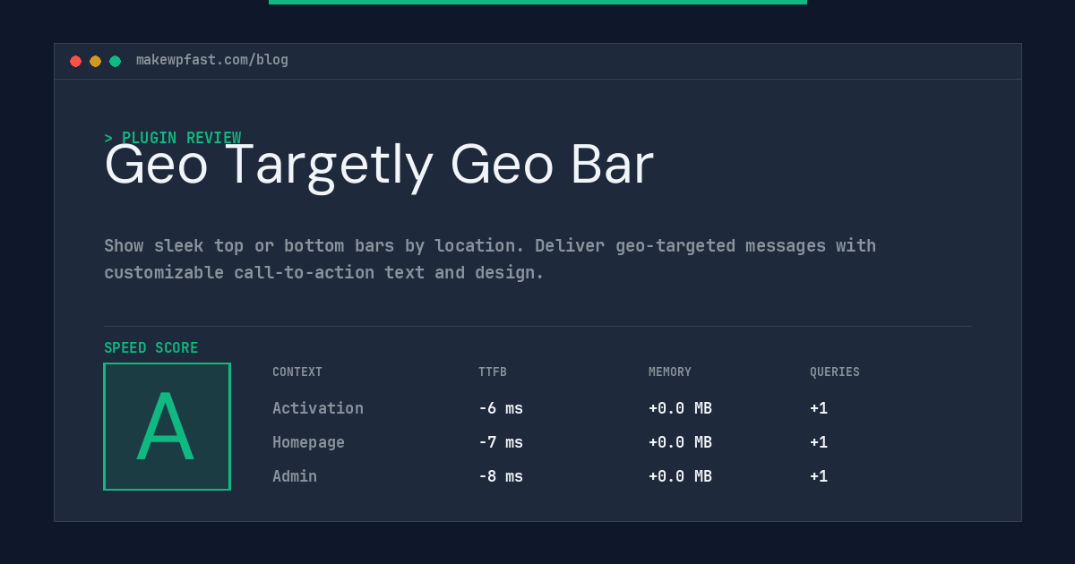 Geo Targetly Geo Bar - MakeWPFast