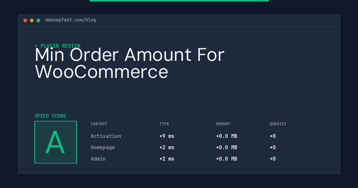 Min Order Amount For WooCommerce - MakeWPFast