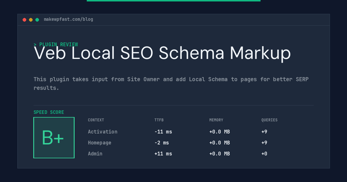 Veb Local SEO Schema Markup - MakeWPFast