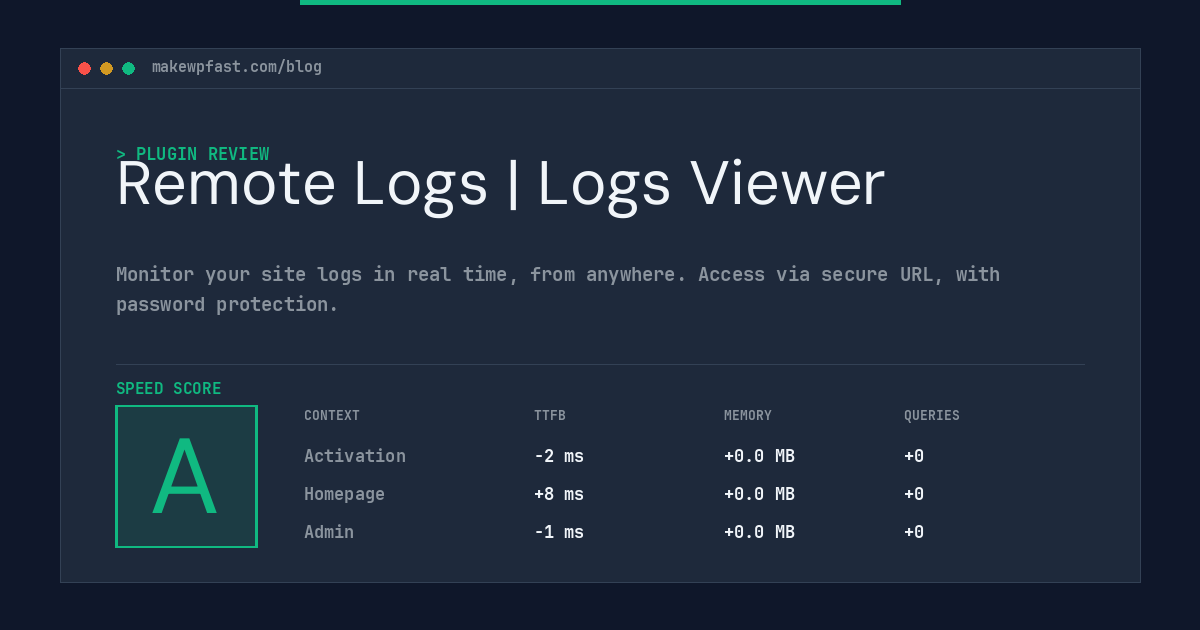Remote Logs | Logs Viewer - MakeWPFast
