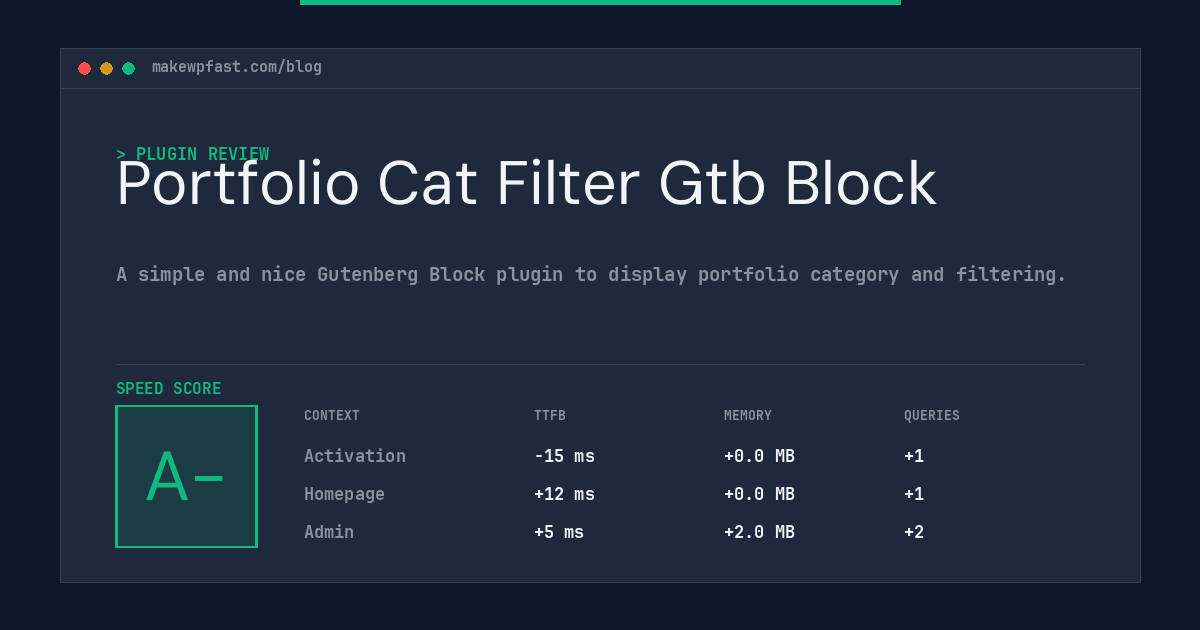 Portfolio Cat Filter Gtb Block - MakeWPFast