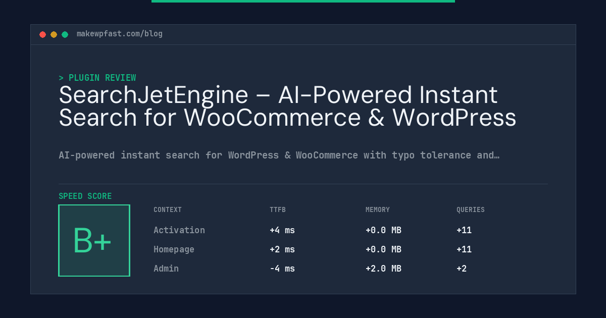 SearchJetEngine – AI-Powered Instant Search for WooCommerce & WordPress - MakeWPFast