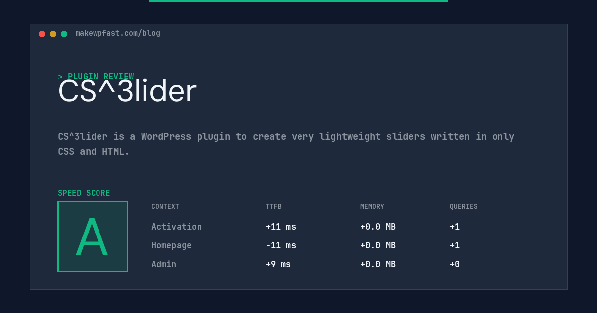 CS^3lider - MakeWPFast