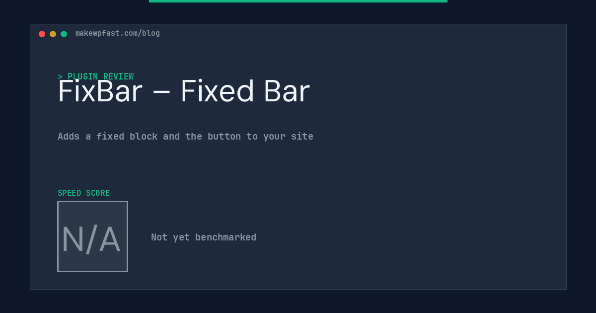 FixBar – Fixed Bar - MakeWPFast