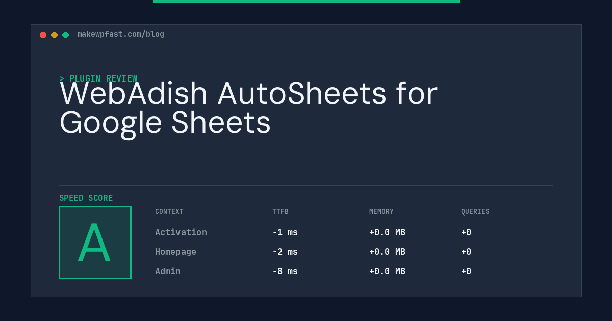 WebAdish AutoSheets for Google Sheets - MakeWPFast