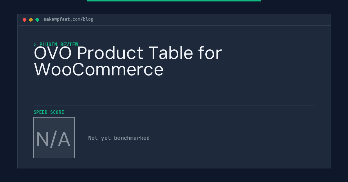 OVO Product Table for WooCommerce - MakeWPFast