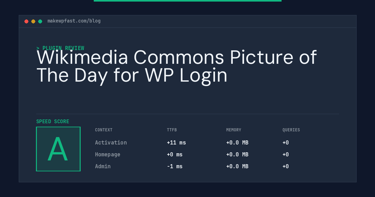 Wikimedia Commons Picture of The Day for WP Login - MakeWPFast