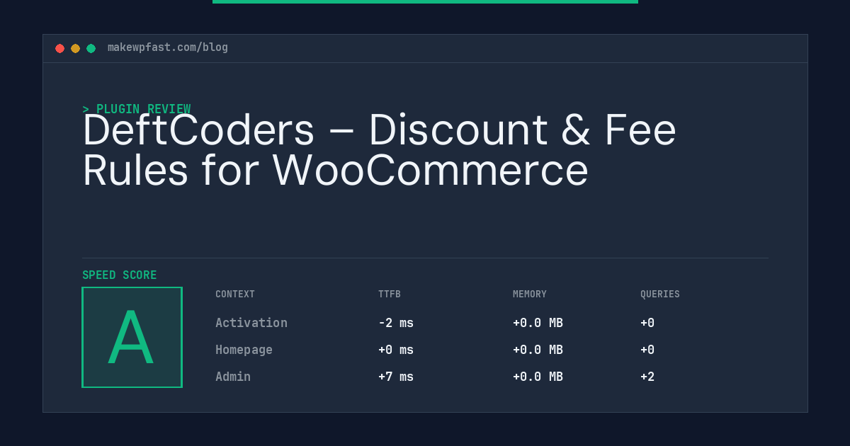 DeftCoders – Discount & Fee Rules for WooCommerce - MakeWPFast
