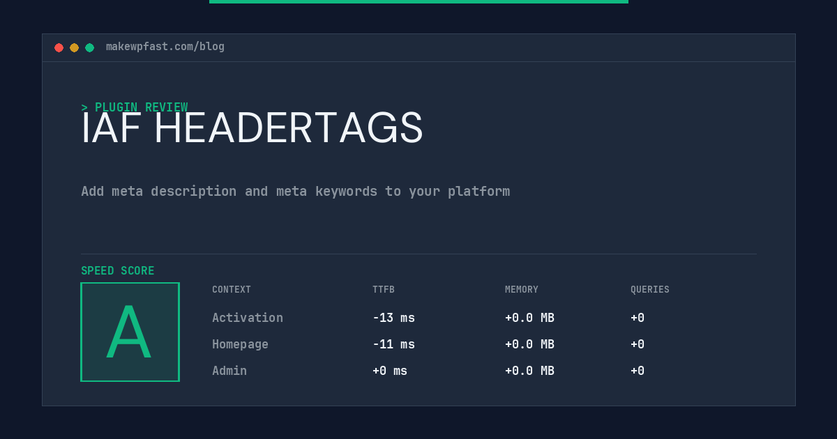 IAF HEADERTAGS - MakeWPFast