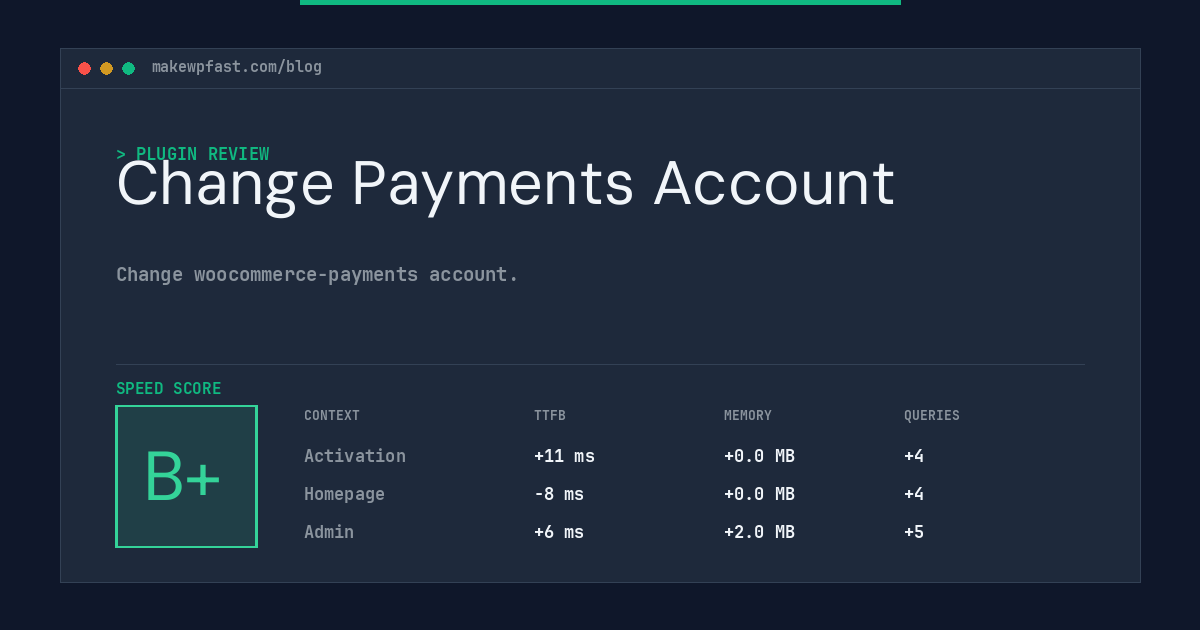 Change Payments Account - MakeWPFast