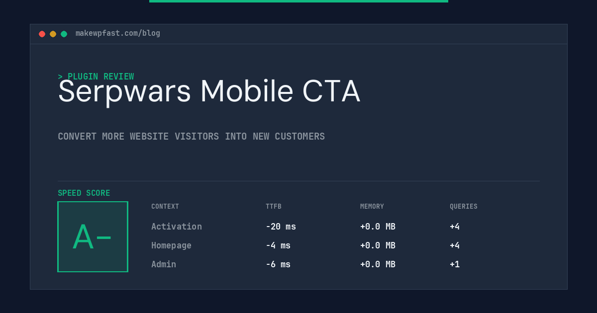 Serpwars Mobile CTA - MakeWPFast