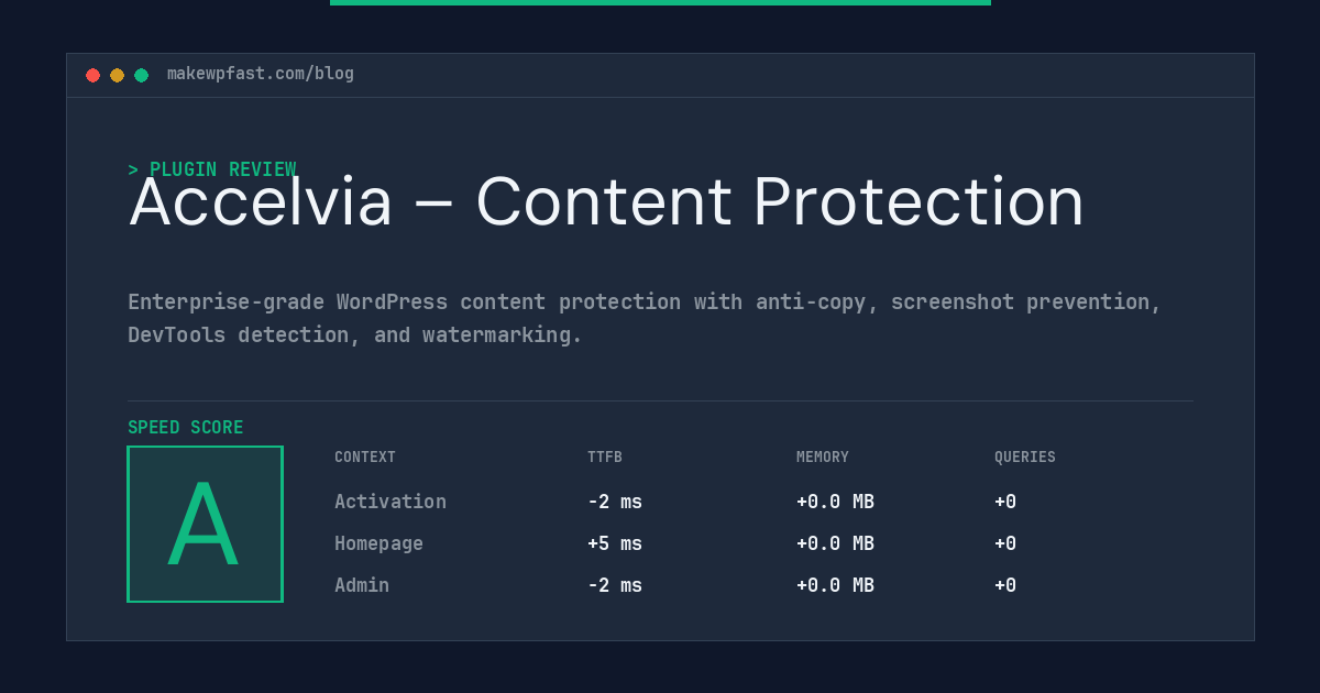 Accelvia – Content Protection - MakeWPFast