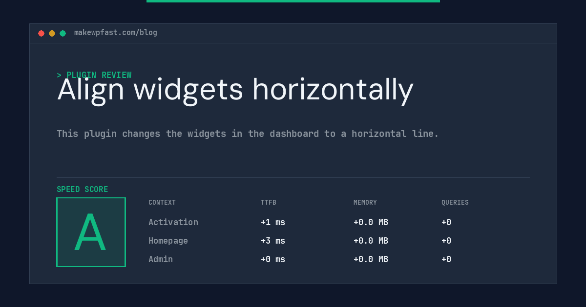 Align widgets horizontally - MakeWPFast