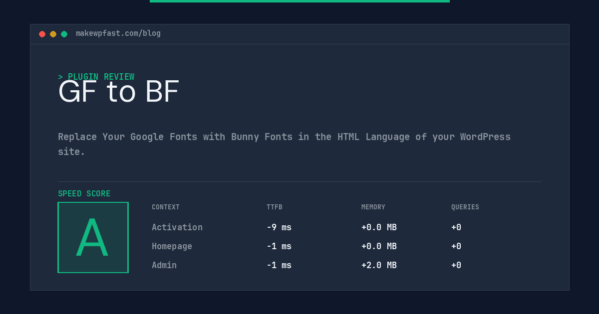 GF to BF - MakeWPFast