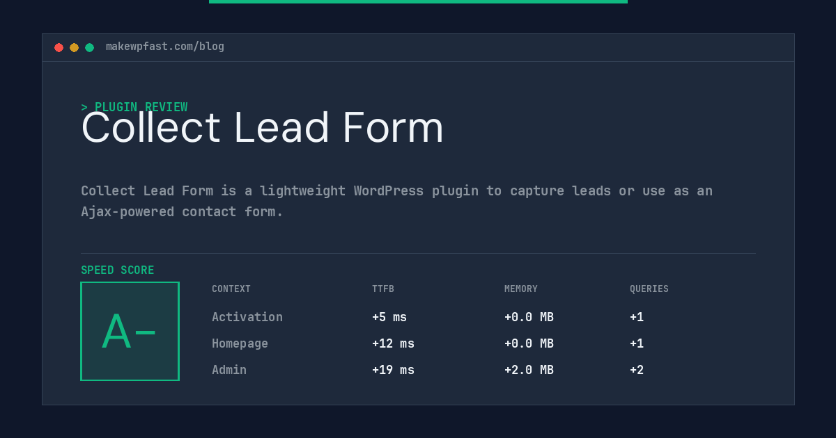 Collect Lead Form - MakeWPFast