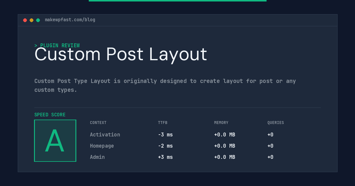 Custom Post Layout - MakeWPFast