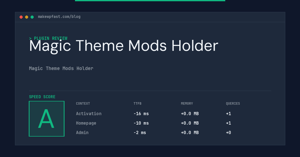 Magic Theme Mods Holder - MakeWPFast
