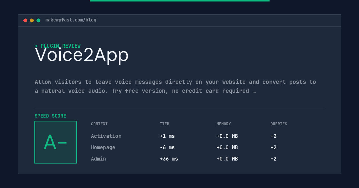 Voice2App - MakeWPFast