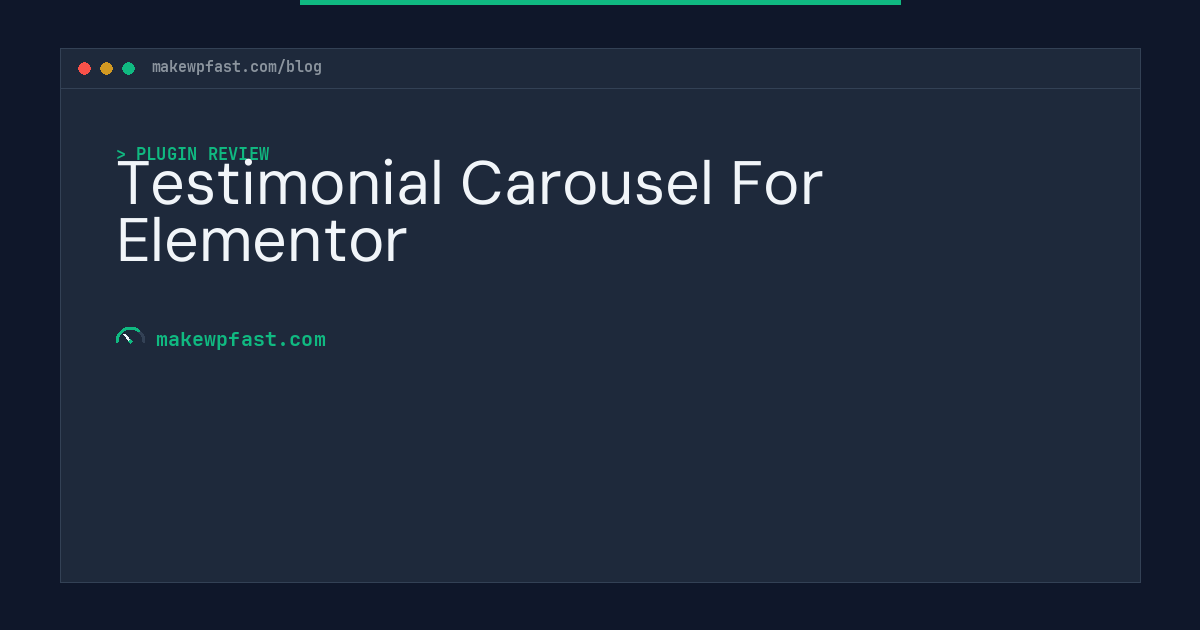 Testimonial Carousel For Elementor - MakeWPFast