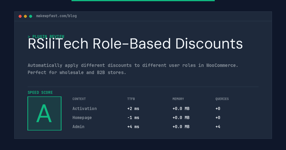 RSiliTech Role-Based Discounts - MakeWPFast