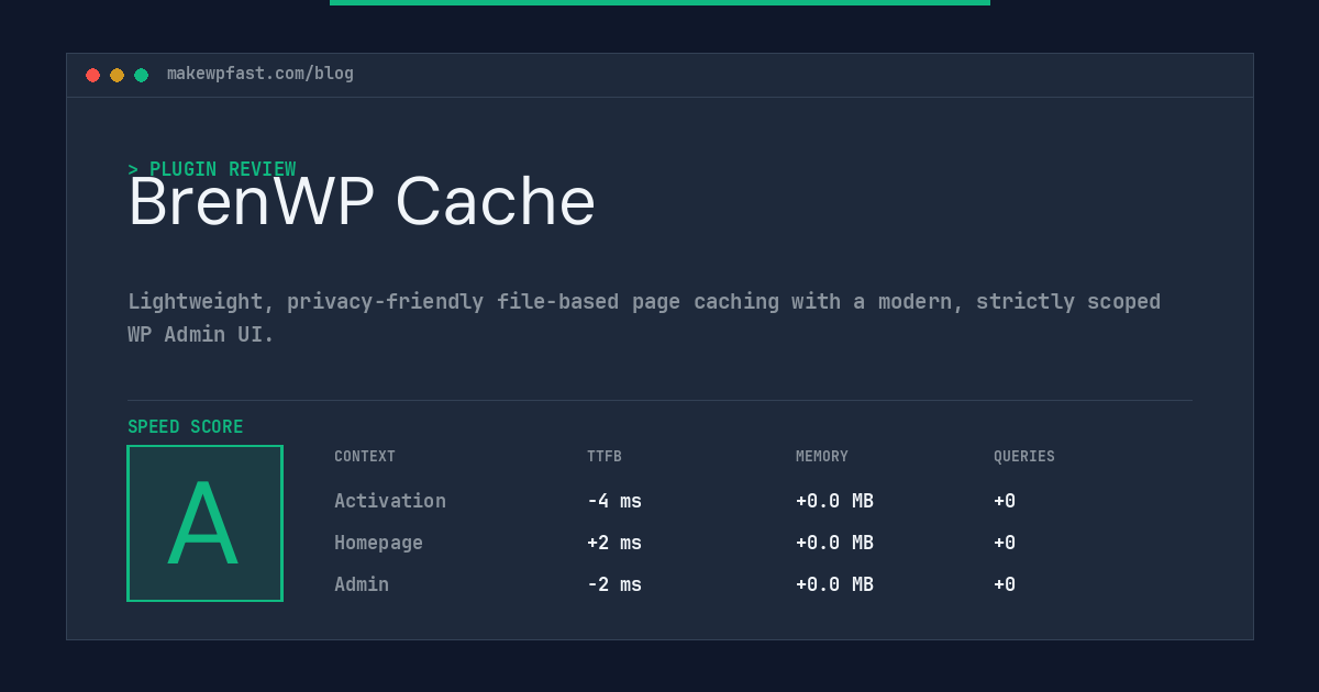 BrenWP Cache - MakeWPFast