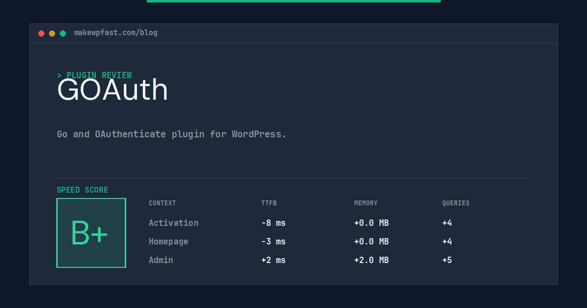 GOAuth - MakeWPFast