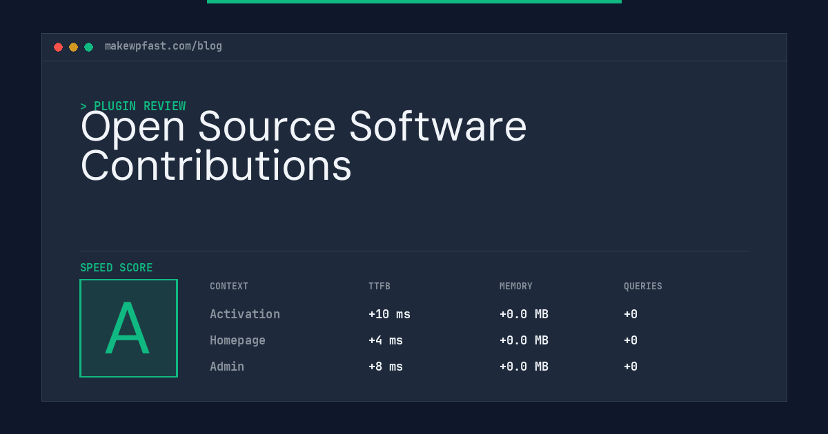Open Source Software Contributions - MakeWPFast
