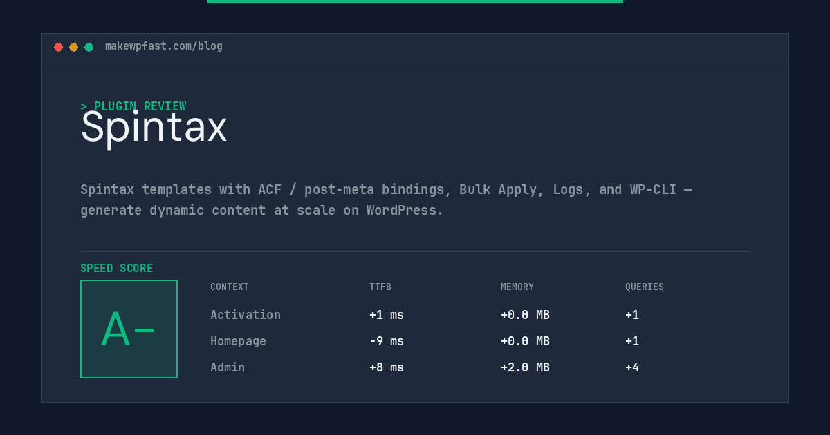 Spintax - MakeWPFast