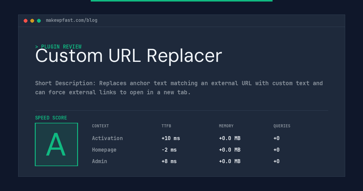 Custom URL Replacer - MakeWPFast