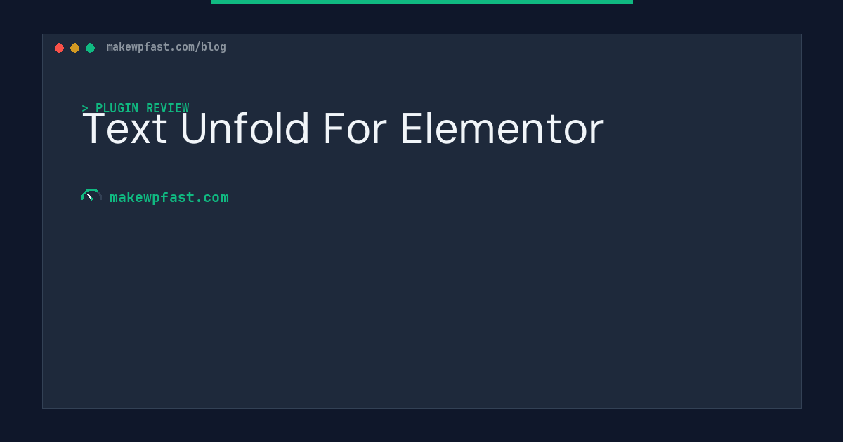 Text Unfold For Elementor - MakeWPFast