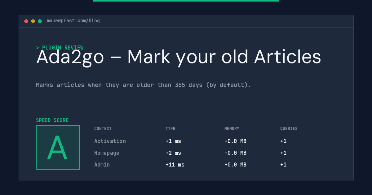 Ada2go – Mark your old Articles - MakeWPFast