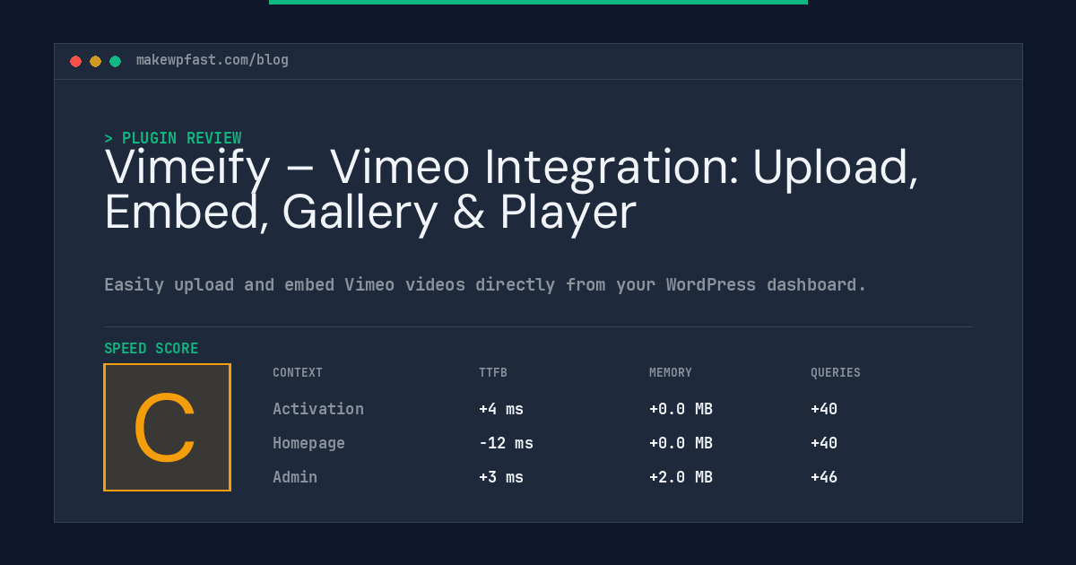 Vimeify – Vimeo Integration: Upload, Embed, Gallery & Player - MakeWPFast