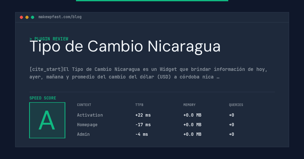 Tipo de Cambio Nicaragua - MakeWPFast