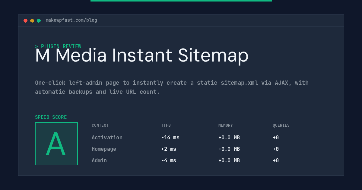 M Media Instant Sitemap - MakeWPFast
